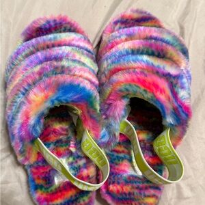 UGG Multicolor Fuzzy size 6 womens Slippers